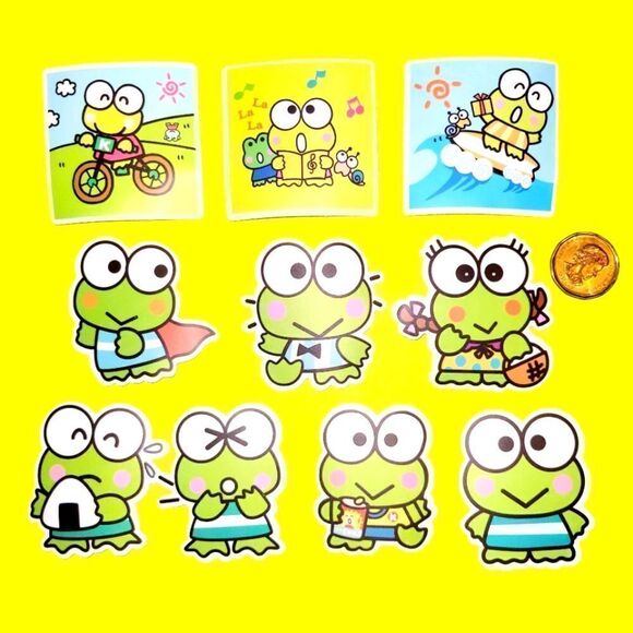 3/$20 Brand New 10x Sanrio Keroppi Waterproof Stickers - Picture 1 of 1